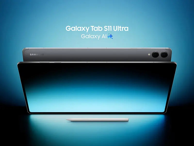 mage of the Samsung Galaxy Tab S11 Ultra with an S Pen, shown from the front and back against a blue background, alongside bold white text that reads “Samsung Galaxy S11 Ultra Price in Nigeria.