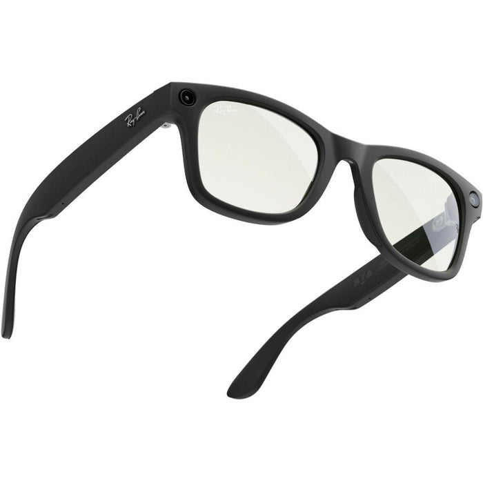Ray-Ban Meta - Wayfarer Smart Glasses with Meta Ai, Audio, Photo, Video Compatibility - Clear to Green Transitions Lenses Ray-Ban Smart Glasses Matte Black Tekkas_Store