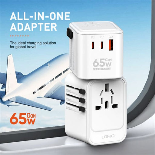 LDNIO - 65W 3-PORT GaN Travel Converter Adapter (UK/US/AU/EU) Tekkas Store Power Adapter Tekkas_Store