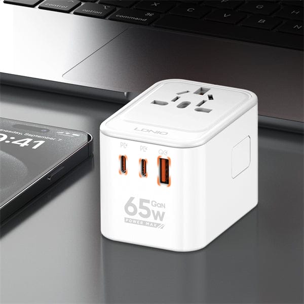 LDNIO - 65W 3-PORT GaN Travel Converter Adapter (UK/US/AU/EU) Tekkas Store Power Adapter Tekkas_Store