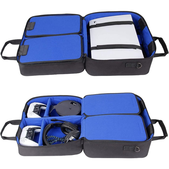 GamerTek Carrying Case Compatible with PS5 Console, DualSense Controllers, Cables Tekkas Store PS5 Accessories Tekkas_Store