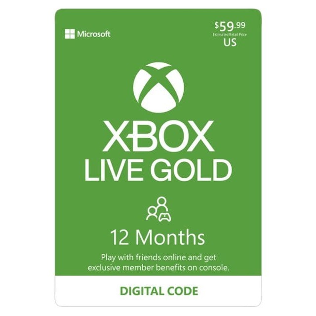 Microsoft - Xbox Live 12 Month Gold Membership [Digital] Tekkas Store Games Tekkas_Store