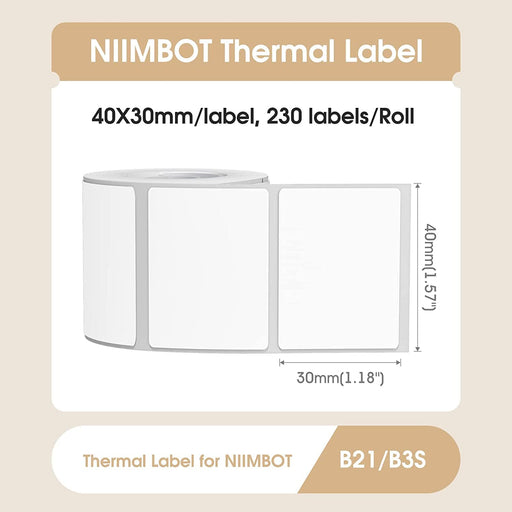 NIIMBOT 40mm x 30mm thermal label for B21 label maker Tekkas Store Smartphone Accessories Tekkas_Store